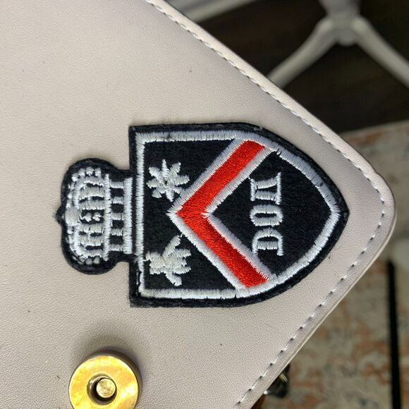 Patch Crossbody Handbag‎ Bee Crest Trendy Retro Adjustable Strap Embroidered - Picture 8 of 16